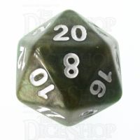 TDSO Marbleised Green & Gold D20 Dice