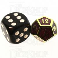 TDSO Metal Fire Forge Gold & Purple MINI 12mm D12 Dice