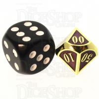 TDSO Metal Fire Forge Gold & Purple MINI 12mm Percentile Dice