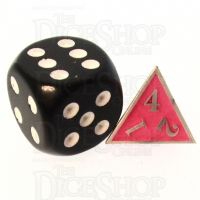 TDSO Metal Fire Forge Silver & Fluorescent Pink MINI 12mm D4 Dice