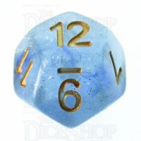 TDSO Glitter Transparent Blue D12 Dice