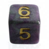 TDSO Galaxy Shimmer Green & Purple D6 Dice