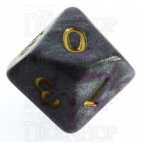 TDSO Galaxy Shimmer Green & Purple D10 Dice