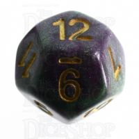 TDSO Galaxy Shimmer Green & Purple D12 Dice