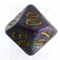TDSO Galaxy Shimmer Green & Purple Percentile Dice