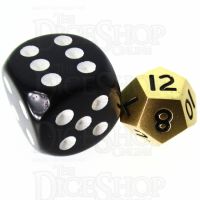 TDSO Metal Polished Gold MINI 10mm D12 Dice