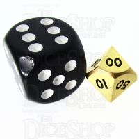 TDSO Metal Polished Gold MINI 10mm Percentile Dice
