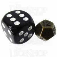 TDSO Metal Antique Gold MINI 10mm D12 Dice