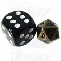 TDSO Metal Antique Gold MINI 10mm D20 Dice