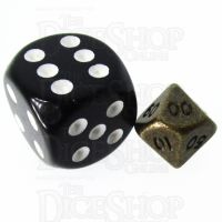 TDSO Metal Antique Gold MINI 10mm Percentile Dice