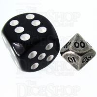 TDSO Metal Antique Silver MINI 10mm Percentile Dice