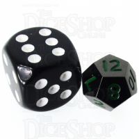 TDSO Metal Black Nickel & Green MINI 10mm D12 Dice