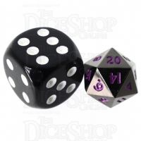 TDSO Metal Black Nickel & Purple MINI 10mm D20 Dice