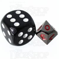 TDSO Metal Black Nickel & Red MINI 10mm D10 Dice