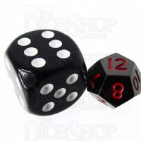 TDSO Metal Black Nickel & Red MINI 10mm D12 Dice