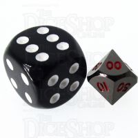 TDSO Metal Black Nickel & Red MINI 10mm Percentile Dice