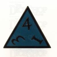 TDSO Metal Script Black Nickel & Blue D4 Dice
