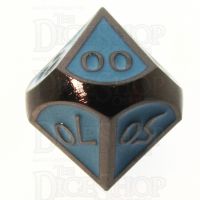 TDSO Metal Script Black Nickel & Blue Percentile Dice