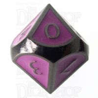 TDSO Metal Script Black Nickel & Purple D10 Dice