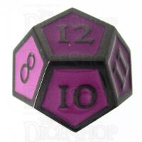 TDSO Metal Script Black Nickel & Purple D12 Dice