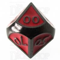 TDSO Metal Script Black Nickel & Red Percentile Dice