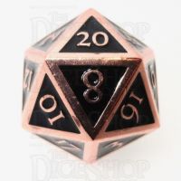TDSO Metal Script Copper & Black D20 Dice