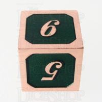 TDSO Metal Script Copper & Dark Green Shimmer D6 Dice