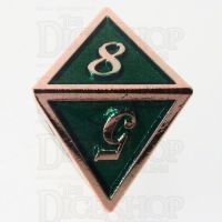 TDSO Metal Script Copper & Dark Green Shimmer D8 Dice