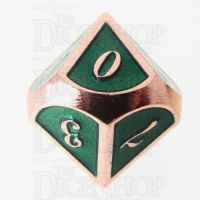 TDSO Metal Script Copper & Dark Green Shimmer D10 Dice