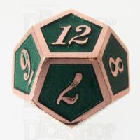 TDSO Metal Script Copper & Dark Green Shimmer D12 Dice
