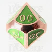 TDSO Metal Script Copper & Light Green Percentile Dice