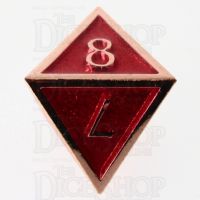 TDSO Metal Script Copper & Red D8 Dice