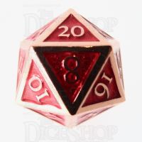 TDSO Metal Script Copper & Red D20 Dice