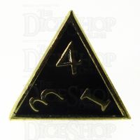 TDSO Metal Script Gold & Black D4 Dice