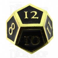TDSO Metal Script Gold & Black D12 Dice