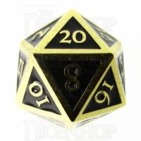 TDSO Metal Script Gold & Black D20 Dice