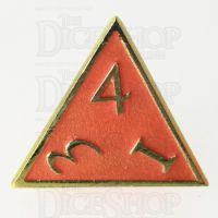 TDSO Metal Script Gold & Orange D4 Dice