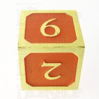 TDSO Metal Script Gold & Orange D6 Dice
