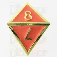 TDSO Metal Script Gold & Orange D8 Dice