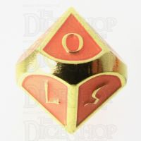 TDSO Metal Script Gold & Orange D10 Dice