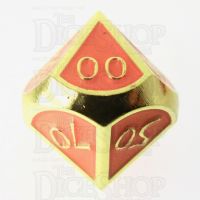 TDSO Metal Script Gold & Orange Percentile Dice