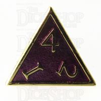 TDSO Metal Script Gold & Purple D4 Dice