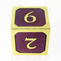 TDSO Metal Script Gold & Purple D6 Dice
