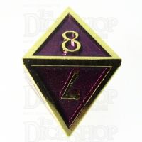 TDSO Metal Script Gold & Purple D8 Dice