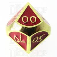 TDSO Metal Script Gold & Red Percentile Dice