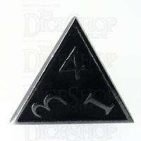 TDSO Metal Script Silver & Black D4 Dice