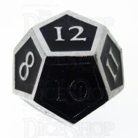 TDSO Metal Script Silver & Black D12 Dice