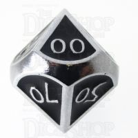 TDSO Metal Script Silver & Black Percentile Dice