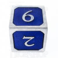 TDSO Metal Script Silver & Blue D6 Dice