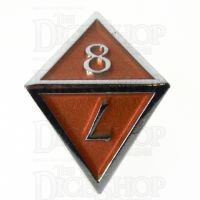TDSO Metal Script Silver & Orange D8 Dice
